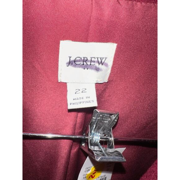 J Crew Coat Women Plus Size 22 Burgundy Wool Blend Belted Wrap Minimalist NWT - Picture 7 of 9